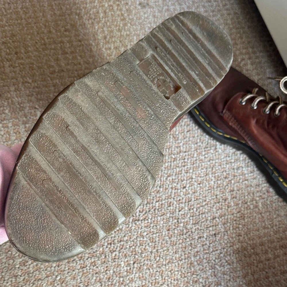 Dr Martens 1460 Pascal Brown Leather Lace-Up Boots - Picture 2 of 3